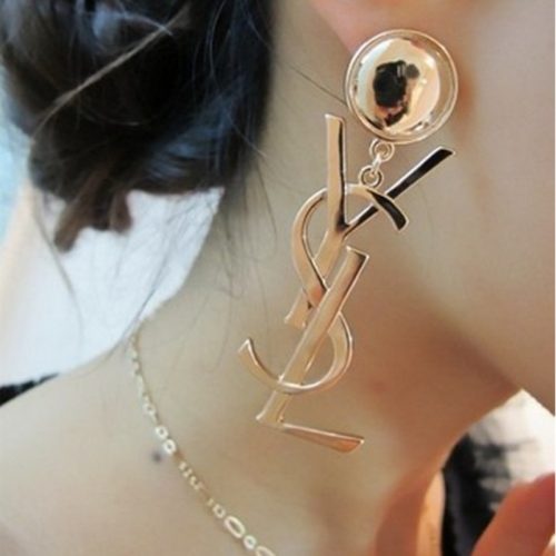 Replica Designer YSL Women Personality Temperament Letter Design Long Style Earrings