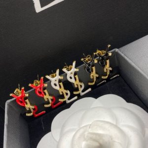 Replica Designer YSL Women Simple Letter Stud Earrings