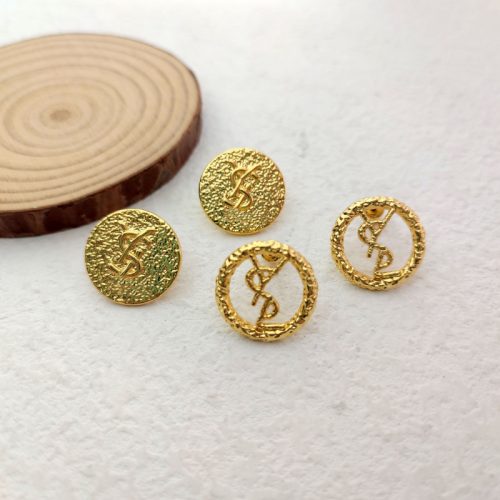 Replica Designer YSL Women Simple Round Hollow Letter Retro Earrings