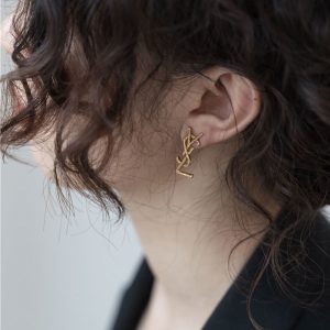 Replica Designer YSL Women Temperament Gold Bamboo Classic Earrings