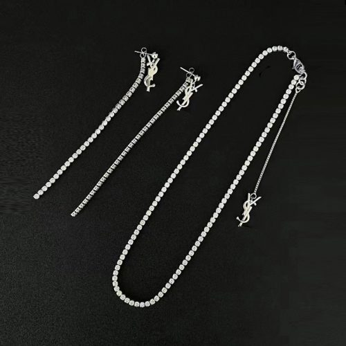 Replica Designer YSL Women Temperament Titanium Steel Necklace And Tassel Earring