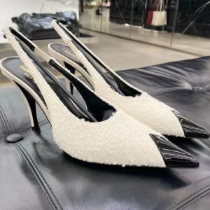Replica Designer YSL Women Temperament Toe Stiletto Sexy Metal Pointed Toe Shoes