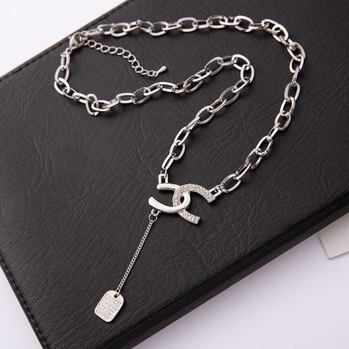 Replica Designer er Chanel Unisex Fashion Double C Titanium Steel Pearl Necklace