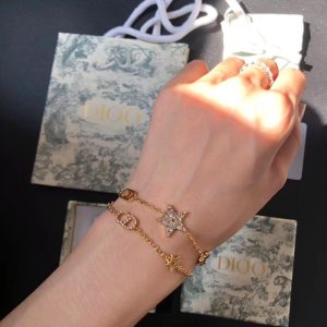 Replica Designer er Dior Women Gold CD Letters Fashion rhinestones Bracelet