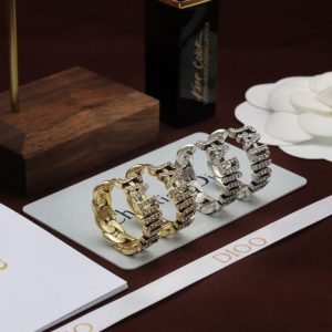 Replica Designer er Dior Women Rhinestones Letter Circle Earrings