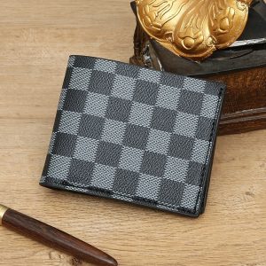 Replica Designer er LV Men Fashion Short Plaid Pattern Wallet