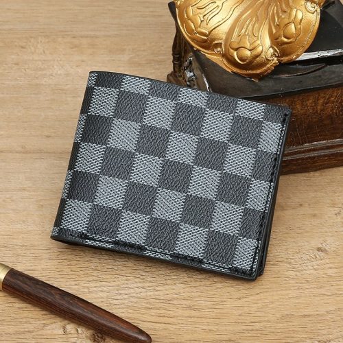 Replica Designer er LV Men Fashion Short Plaid Pattern Wallet