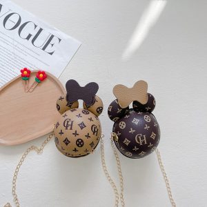 Replica Designer er Louis Vuitton Mickey Mouse Kids Alphabet Print Princess Messenger Bag
