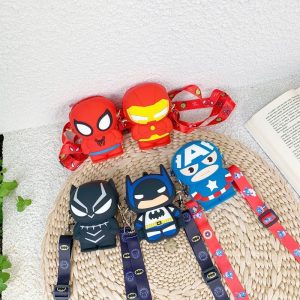 Replica Designer er MARVEL Kids Silicone Cute Cartoon Shoulder Handbag Coin Purse