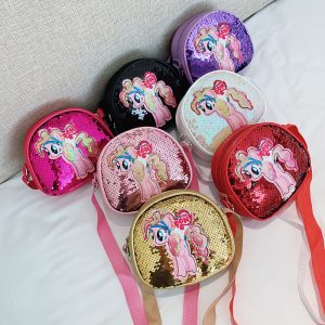 Replica Designer er My Little Pony Kids Fashion Cartoon Sequined Messenger Bag