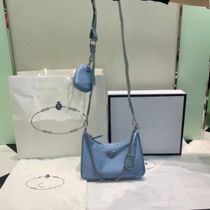 Replica Designer er Prada Women Underarm Nylon Fashion Shoulder Tote Bag