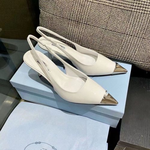 Replica Desinger Prada Women Fashion Summer Metal Pointed Stiletto Heels Sandals