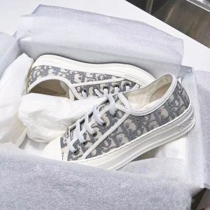 Replica Dior Women Casual Letter Embroidered Canvas Shoes