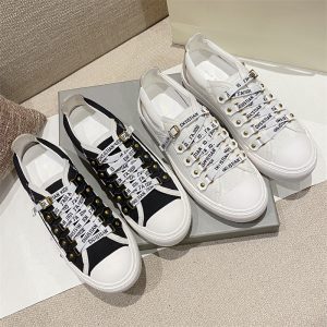 Replica Dior Women Fashion Letter Print Lace Up Canvas Shoes