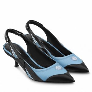 Replica Louis Vuitton Archlight Slingback Pumps In Blue Satin For Sale