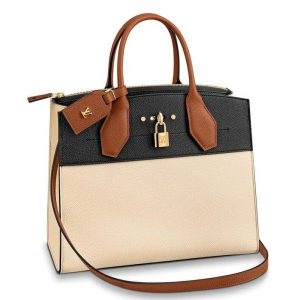 Replica Louis Vuitton Beige City Steamer MM Tri-colour Bag M53755 BLV790 For Sale