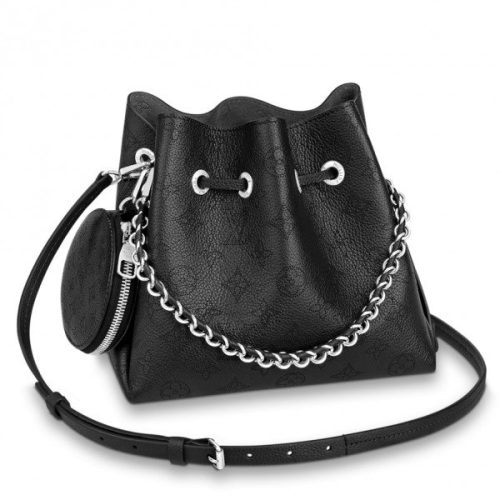 Replica Louis Vuitton Bella Bag In Black Mahina Leather M57070 BLV244 For Sale