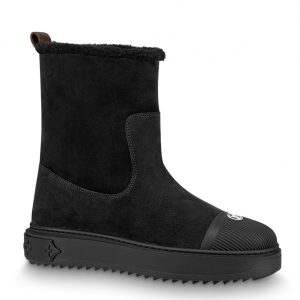 Replica Louis Vuitton Black Breezy Flat Ankle Boots For Sale