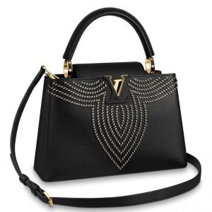 Replica Louis Vuitton Black Capucines PM Bag With Beads M52979 BLV851 For Sale