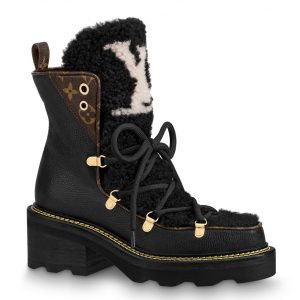 Replica Louis Vuitton Black LV Beaubourg Ankle Boots For Sale
