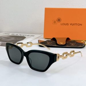 Replica Louis Vuitton Black LV Edge Sunglasses Z1473E For Sale
