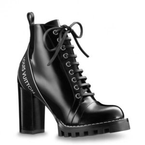 Replica Louis Vuitton Black Leather Star Trail Ankle Boot For Sale