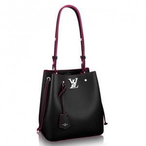 Replica Louis Vuitton Black Lockme Bucket Bag M54677 BLV759 For Sale
