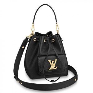 Replica Louis Vuitton Black Lockme Bucket Bag M57687 BLV718 For Sale