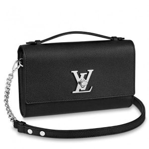 Replica Louis Vuitton Black Lockme Clutch M56087 BLV693 For Sale