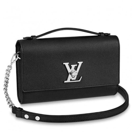 Replica Louis Vuitton Black Lockme Clutch M56087 BLV693 For Sale