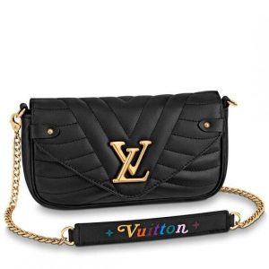 Replica Louis Vuitton Black New Wave Chain Pochette M63929 BLV623 For Sale