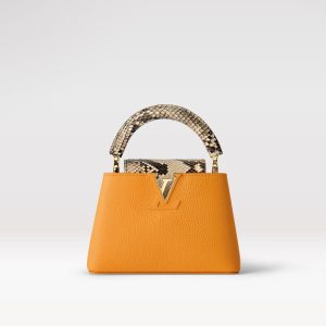 Replica Louis Vuitton Capucines Mini LV Bag Golden Yellow N81410 For Sale