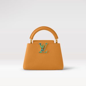 Replica Louis Vuitton Capucines Mini LV Bag Safran Imperial Yellow M21168 For Sale
