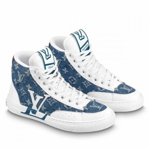 Replica Louis Vuitton Charlie Sneaker Boots In Blue Monogram Denim For Sale