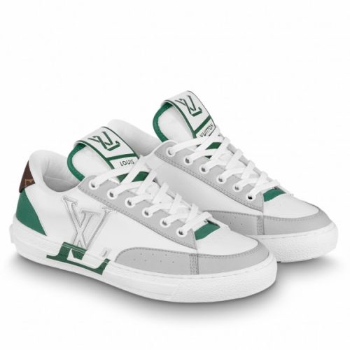 Replica Louis Vuitton Charlie Sneakers In White Leather With Vert Detail For Sale