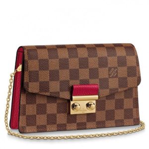 Replica Louis Vuitton Croisette Chain Wallet Damier Ebene N60288 BLV092 For Sale