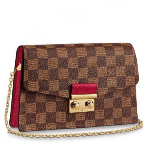 Replica Louis Vuitton Croisette Chain Wallet Damier Ebene N60288 BLV092 For Sale