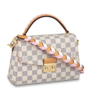 Replica Louis Vuitton Damier Azur Croisette Bag With Braided Strap N50053 BLV042 For Sale