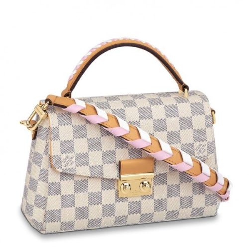Replica Louis Vuitton Damier Azur Croisette Bag With Braided Strap N50053 BLV042 For Sale