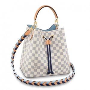 Replica Louis Vuitton Damier Azur NeoNoe MM With Braided Strap N50042 BLV044 For Sale