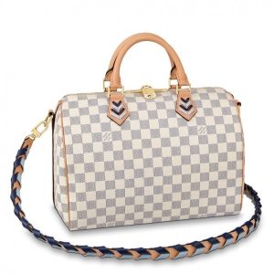 Replica Louis Vuitton Damier Azur Speedy Bandoulire 30 With Braided Strap N50054 BLV041 For Sale