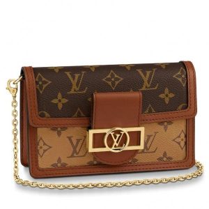 Replica Louis Vuitton Dauphine Chain Wallet Monogram Reverse M68746 BLV365 For Sale