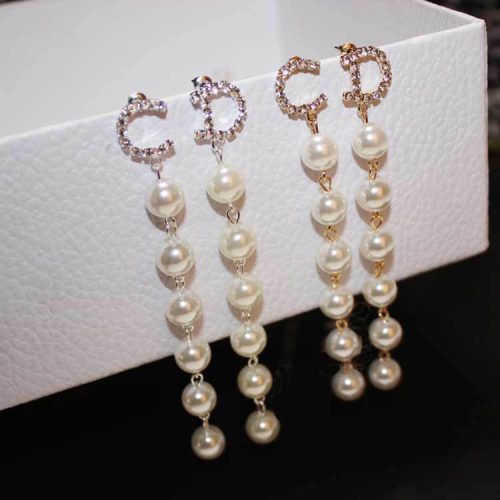 plica Designer Dior Fashion Rhinestone Letter ImitationPearl Tassel